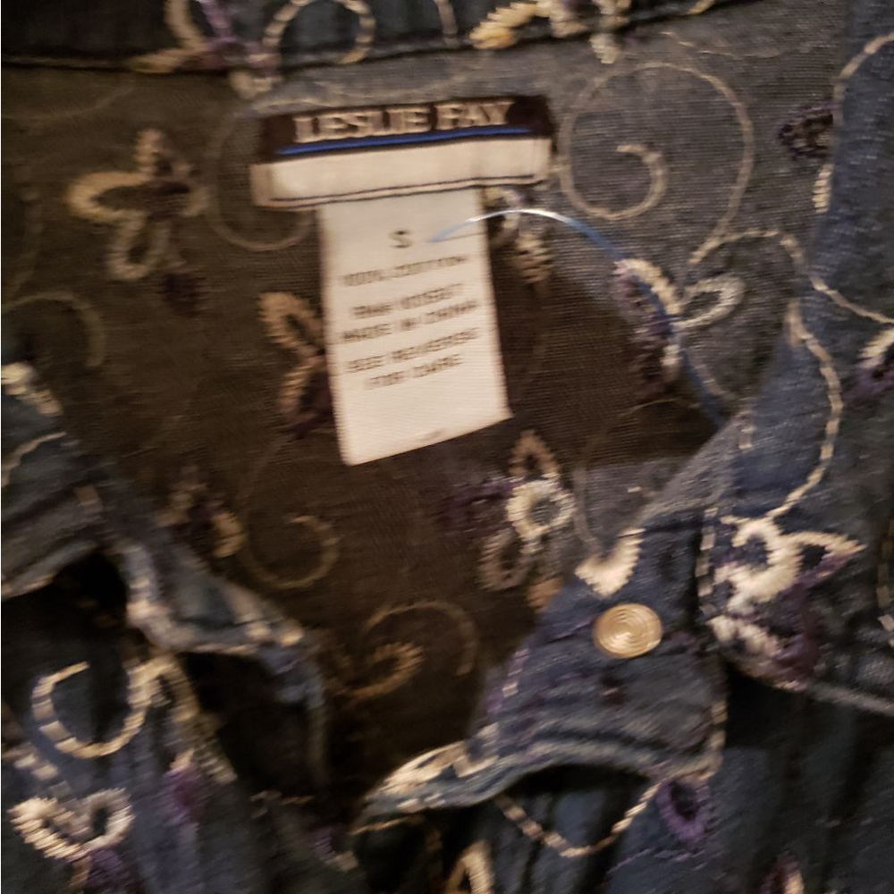 ANALOGY Vintage Leslie  Jacket Womens S Floral Embroidered Button Up - Picture 3 of 4